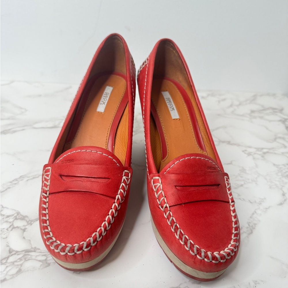 Geox women wedge shoe in red